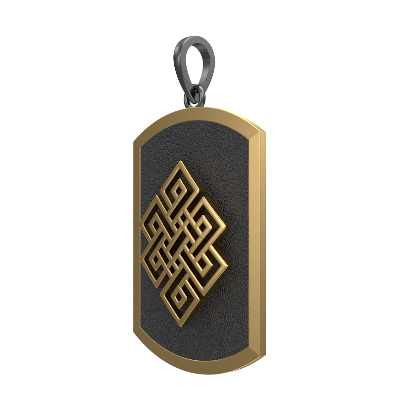 Infinity, Spiritual Pendant with 18kt Gold & Black Ruthenium Plating on Brass.