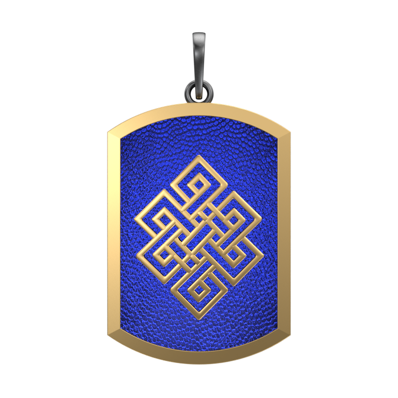 Infinity, Spiritual Pendant with 18kt Gold & Black Ruthenium Plating on Brass.