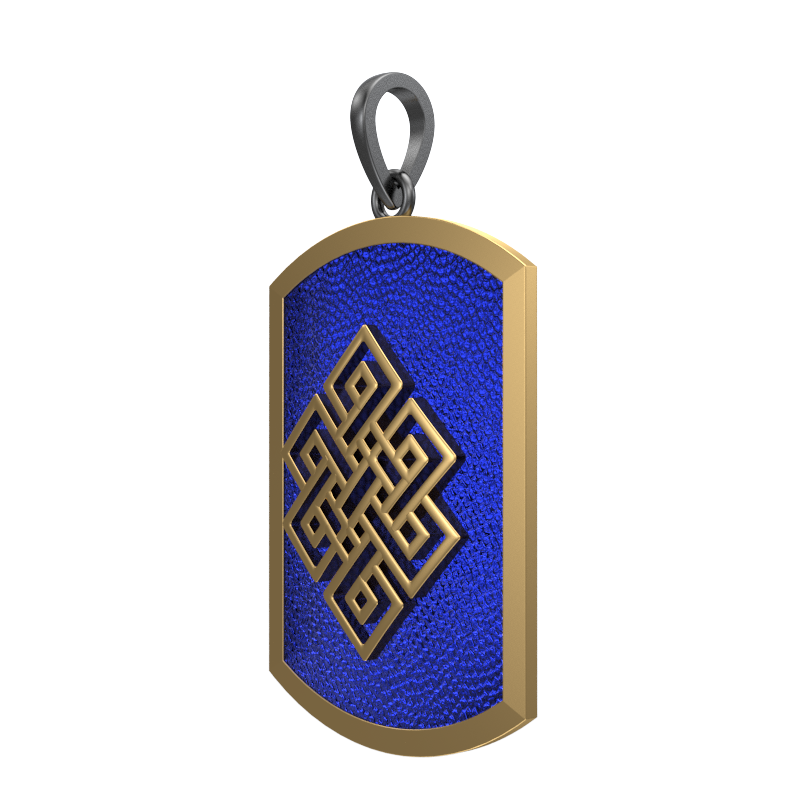 Infinity, Spiritual Pendant with 18kt Gold & Black Ruthenium Plating on Brass.