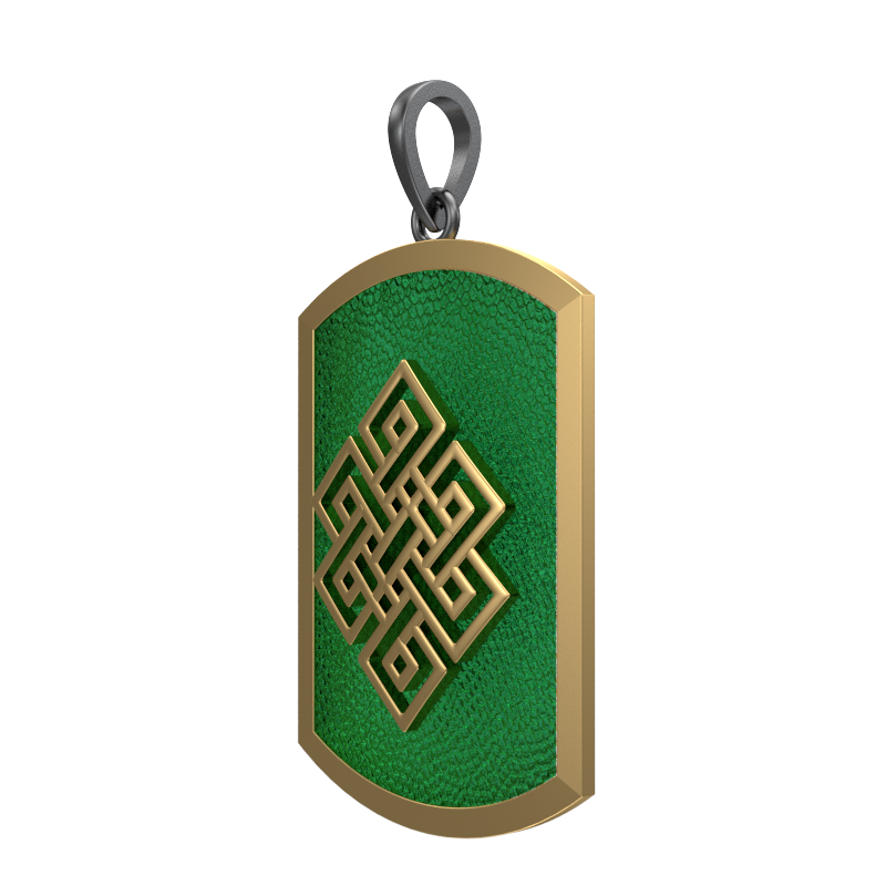 Infinity, Spiritual Pendant with 18kt Gold & Black Ruthenium Plating on Brass.