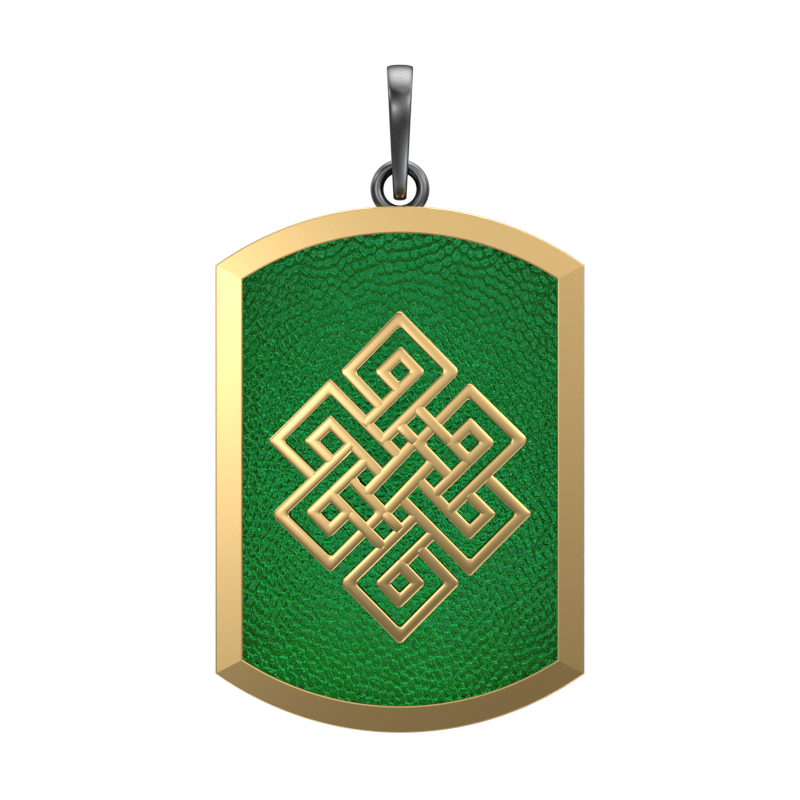 Infinity, Spiritual Pendant with 18kt Gold & Black Ruthenium Plating on Brass.