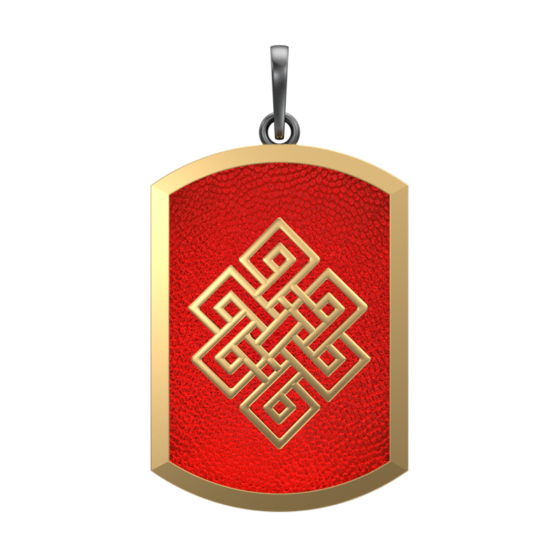 Infinity, Spiritual Pendant with 18kt Gold & Black Ruthenium Plating on Brass.