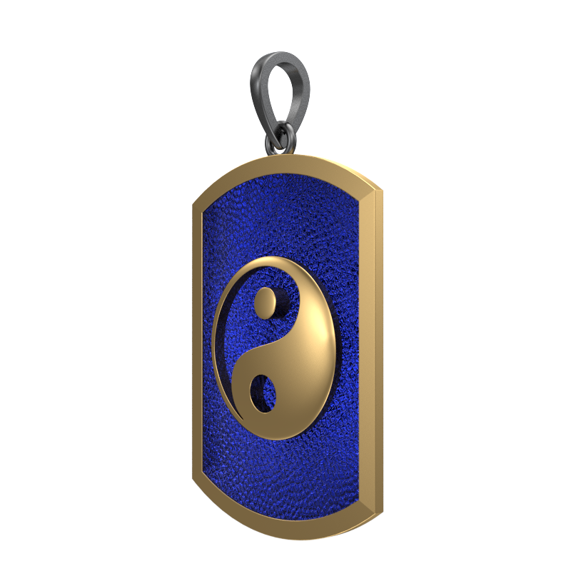 Ying Yang, Spiritual Pendant with 18kt Gold & Black Ruthenium Plating on Brass.