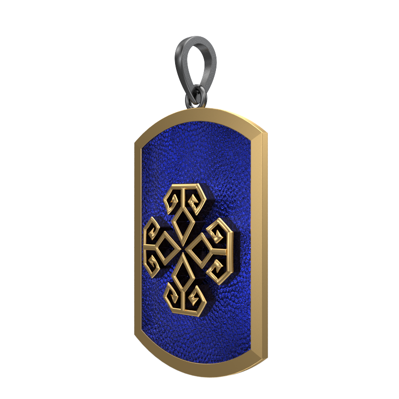Power, Spiritual Pendant with 18kt Gold & Black Ruthenium Plating on Brass.