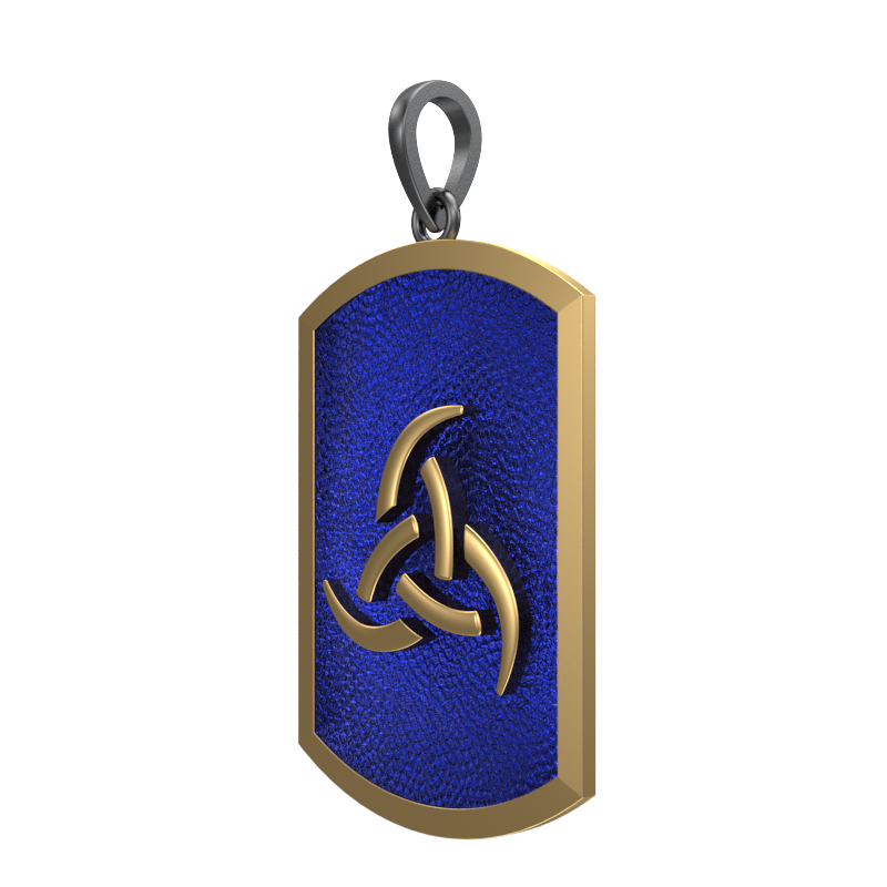 Odin, Spiritual Pendant with 18kt Gold & Black Ruthenium Plating on Brass.