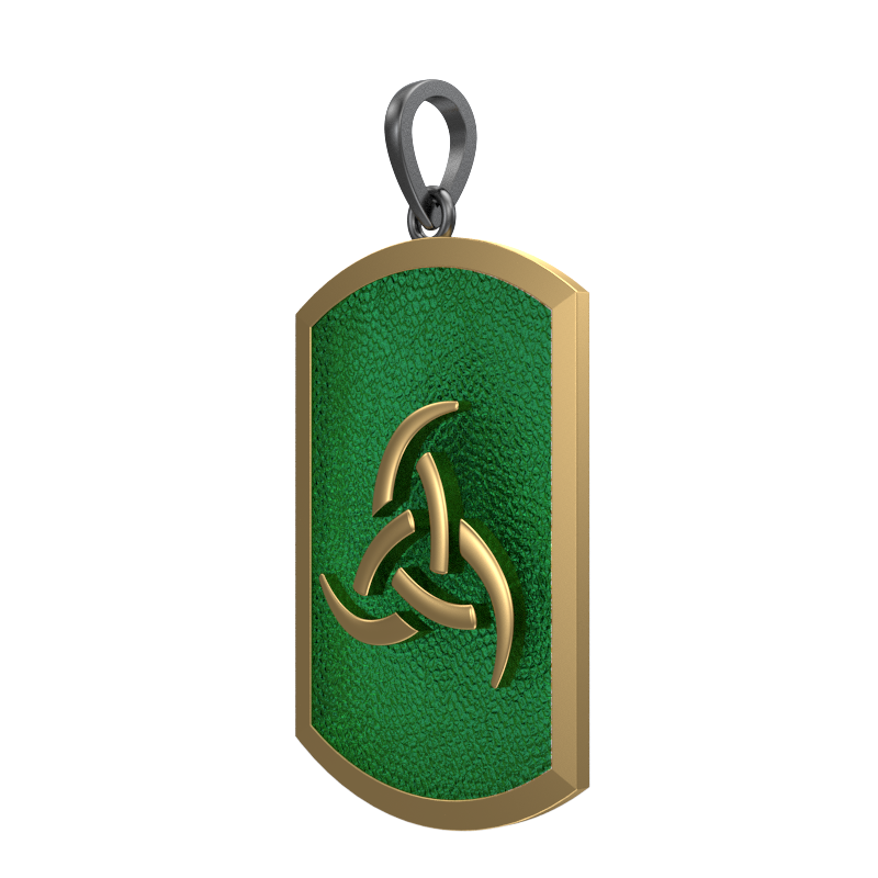 Odin, Spiritual Pendant with 18kt Gold & Black Ruthenium Plating on Brass.