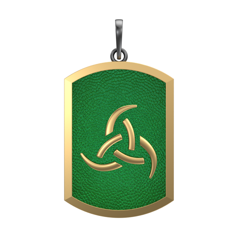 Odin, Spiritual Pendant with 18kt Gold & Black Ruthenium Plating on Brass.