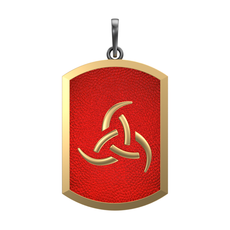 Odin, Spiritual Pendant with 18kt Gold & Black Ruthenium Plating on Brass.