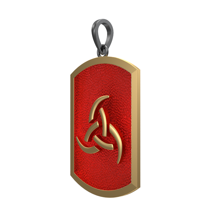 Odin, Spiritual Pendant with 18kt Gold & Black Ruthenium Plating on Brass.
