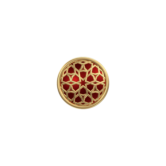Starburst, Classic Kurta Button Set with 18kt Gold Plating and Enamel