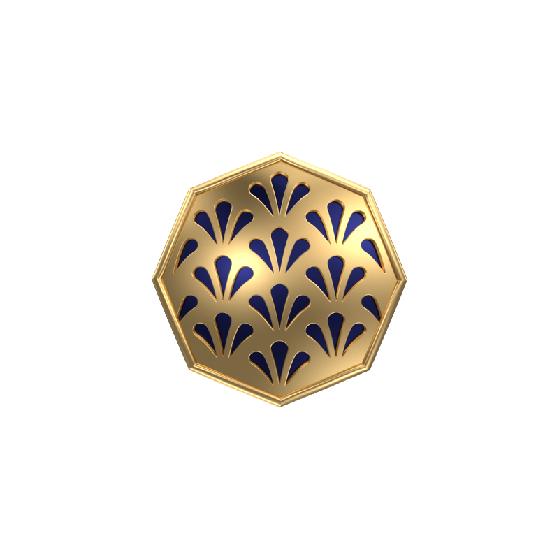 Bloom, Classic Cufflink Set with 18kt Gold Plating and Enamel on Brass.