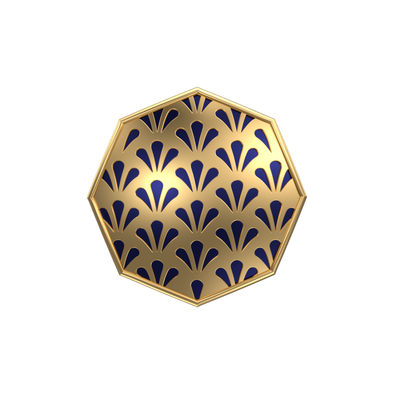 Bloom, Classic Cufflink Set with 18kt Gold Plating and Enamel on Brass.