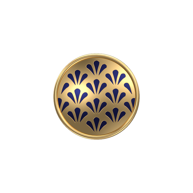 Bloom, Classic Cufflink Set with 18kt Gold Plating and Enamel on Brass.