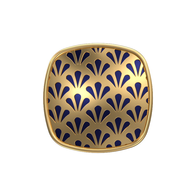 Bloom, Classic Cufflink Set with 18kt Gold Plating and Enamel on Brass.