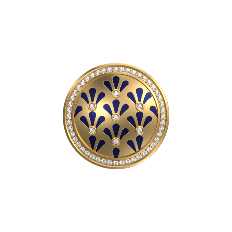 Bloom Luxe, Classic Cufflink Set with CZ Diamonds, 18kt Gold Plating and Enamel on Brass.