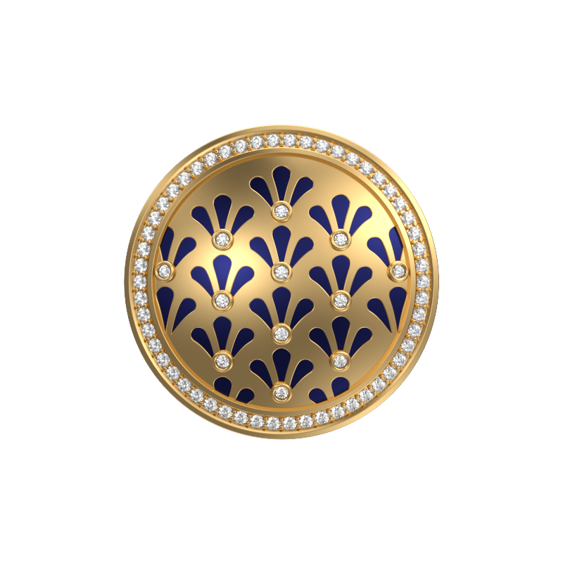 Bloom Luxe, Classic Cufflink Set with CZ Diamonds, 18kt Gold Plating and Enamel on Brass.