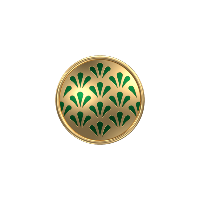 Bloom, Classic Cufflink Set with 18kt Gold Plating and Enamel on Brass.