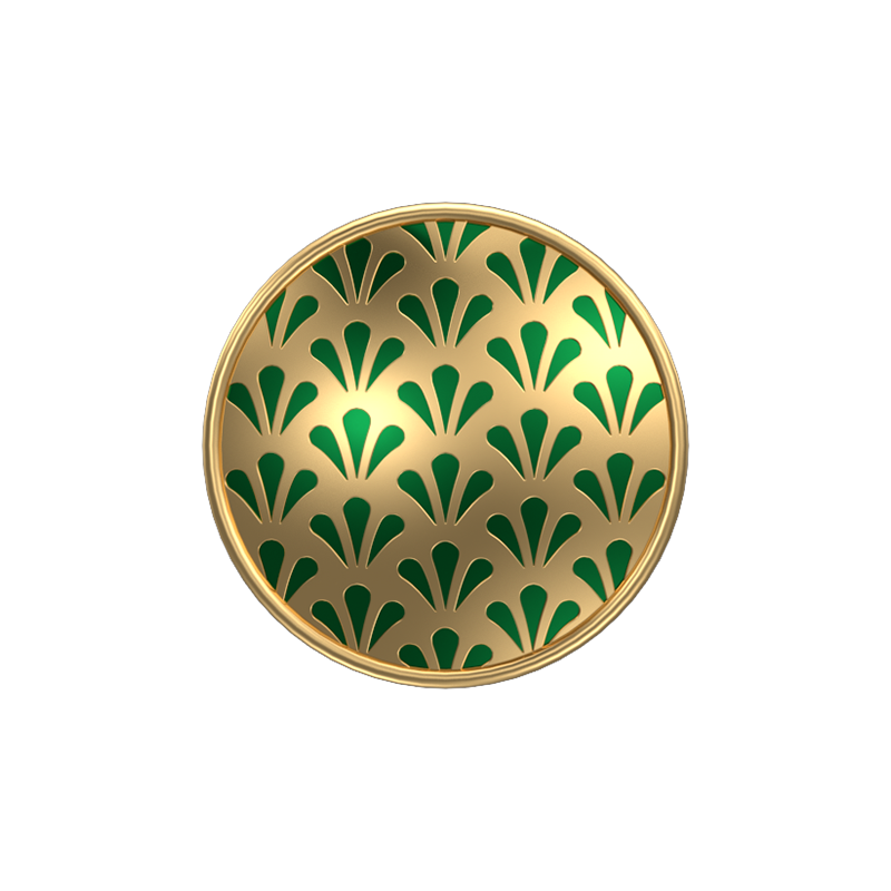 Bloom, Classic Cufflink Set with 18kt Gold Plating and Enamel on Brass.