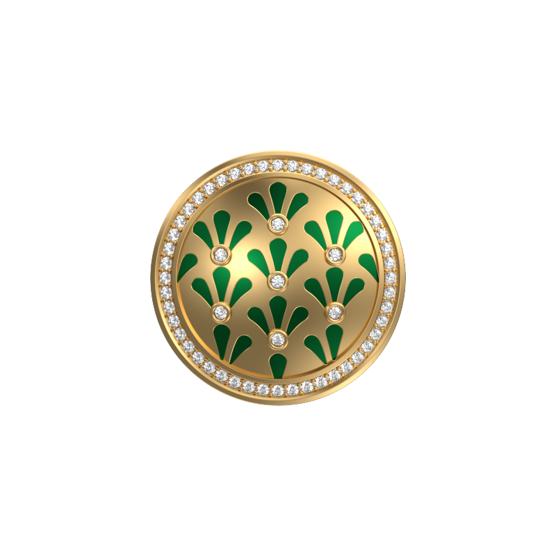 Bloom Luxe, Classic Cufflink Set with CZ Diamonds, 18kt Gold Plating and Enamel on Brass.