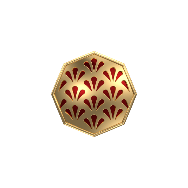 Bloom, Classic Cufflink Set with 18kt Gold Plating and Enamel on Brass.