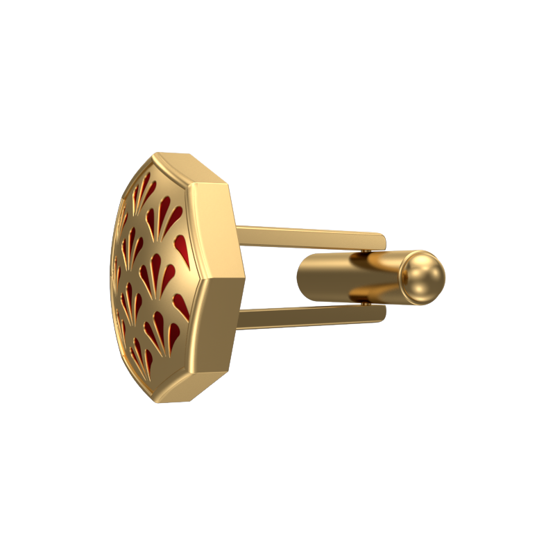 Bloom, Classic Cufflink Set with 18kt Gold Plating and Enamel on Brass.