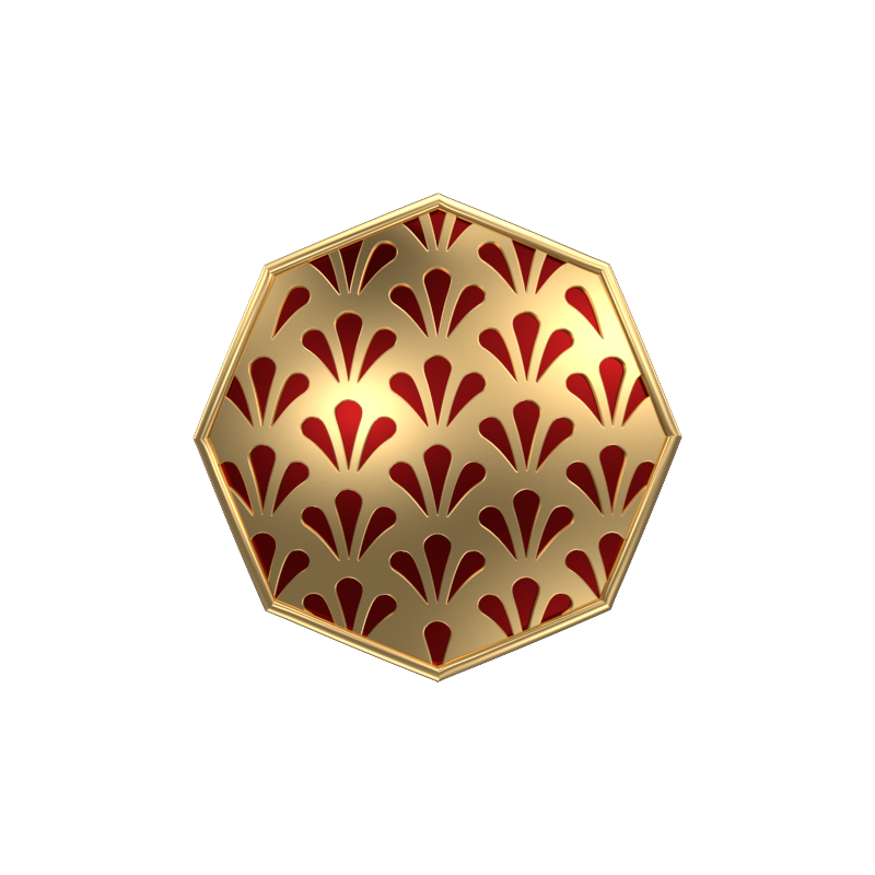 Bloom, Classic Cufflink Set with 18kt Gold Plating and Enamel on Brass.