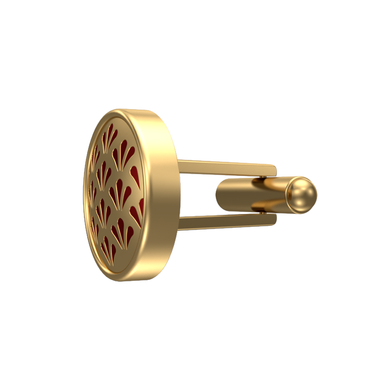 Bloom, Classic Cufflink Set with 18kt Gold Plating and Enamel on Brass.