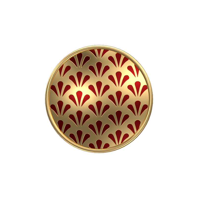 Bloom, Classic Cufflink Set with 18kt Gold Plating and Enamel on Brass.
