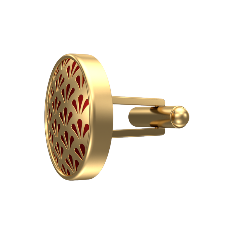 Bloom, Classic Cufflink Set with 18kt Gold Plating and Enamel on Brass.