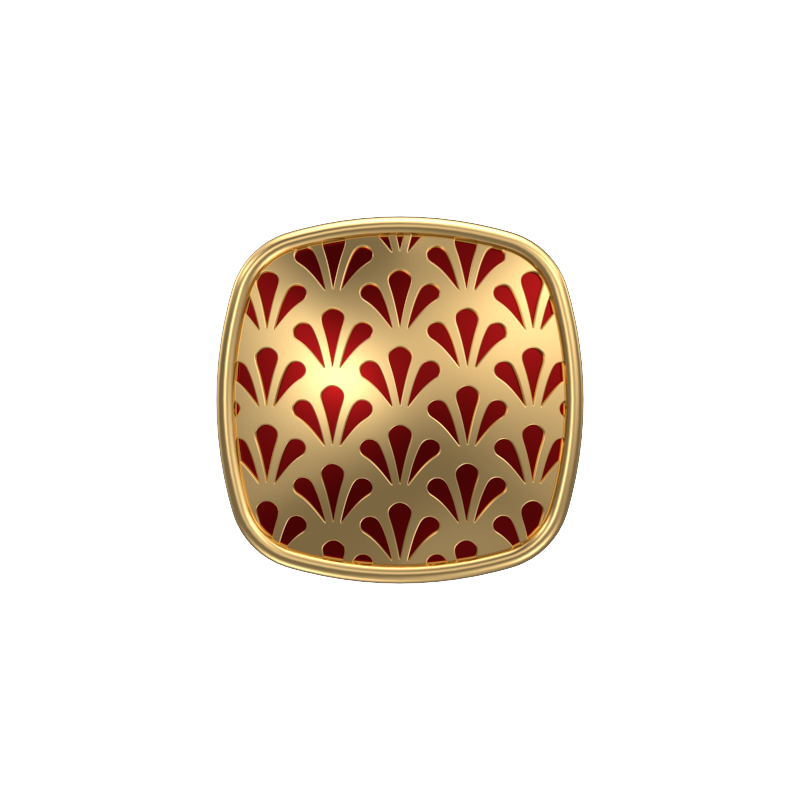 Bloom, Classic Cufflink Set with 18kt Gold Plating and Enamel on Brass.