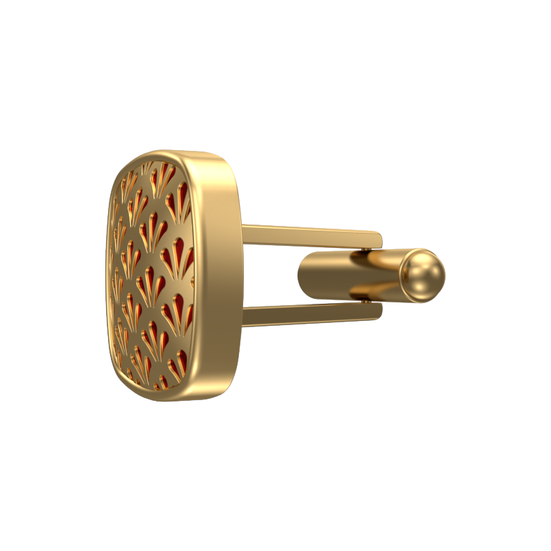 Bloom, Classic Cufflink Set with 18kt Gold Plating and Enamel on Brass.