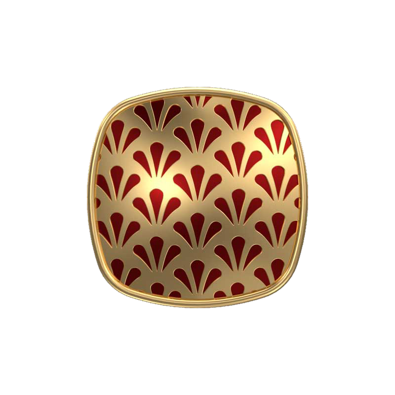 Bloom, Classic Cufflink Set with 18kt Gold Plating and Enamel on Brass.