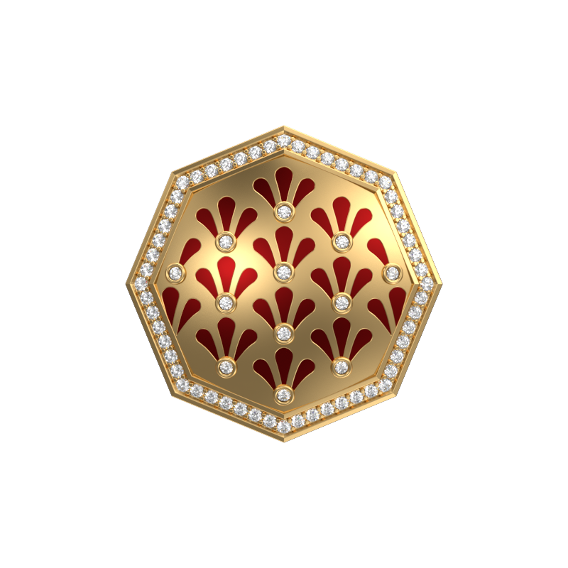 Bloom Luxe, Classic Cufflink Set with CZ Diamonds, 18kt Gold Plating and Enamel on Brass.
