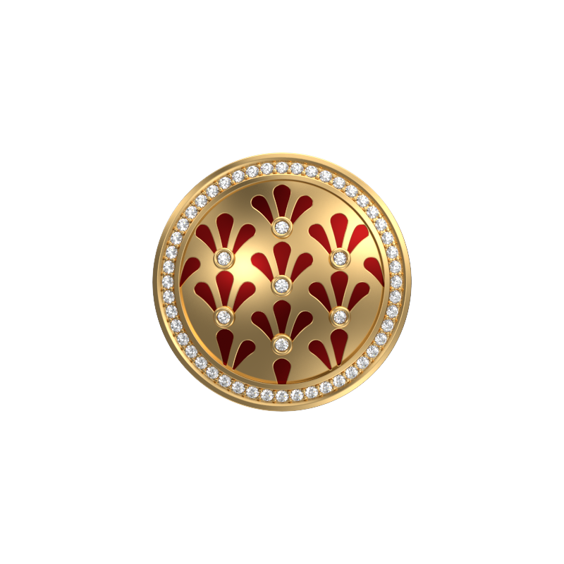 Bloom Luxe, Classic Cufflink Set with CZ Diamonds, 18kt Gold Plating and Enamel on Brass.