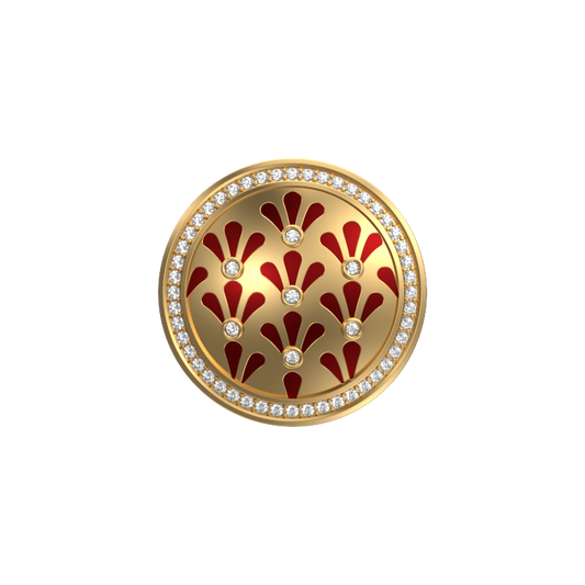 Bloom Luxe, Classic Cufflink Set with CZ Diamonds, 18kt Gold Plating and Enamel on Brass.