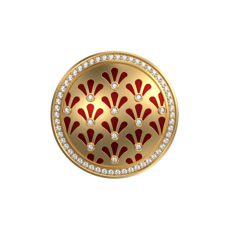 Bloom Luxe, Classic Cufflink Set with CZ Diamonds, 18kt Gold Plating and Enamel on Brass.