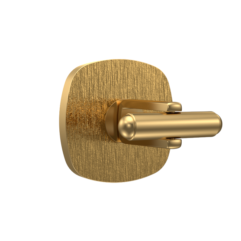 Bloom Luxe, Classic Cufflink Set with CZ Diamonds, 18kt Gold Plating and Enamel on Brass.