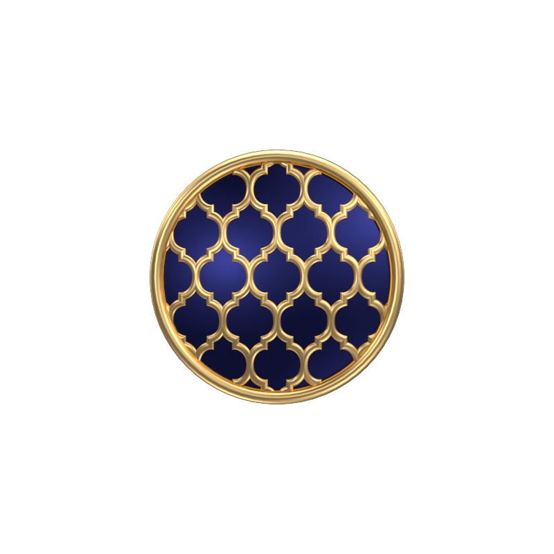 Ornate, Classic Cufflink Set with 18kt Gold Plating and Enamel on Brass.