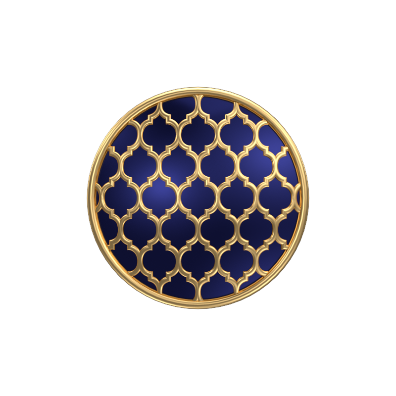 Ornate, Classic Cufflink Set with 18kt Gold Plating and Enamel on Brass.