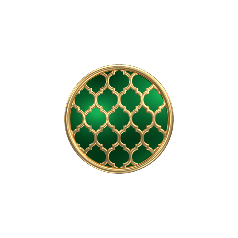 Ornate, Classic Cufflink Set with 18kt Gold Plating and Enamel on Brass.