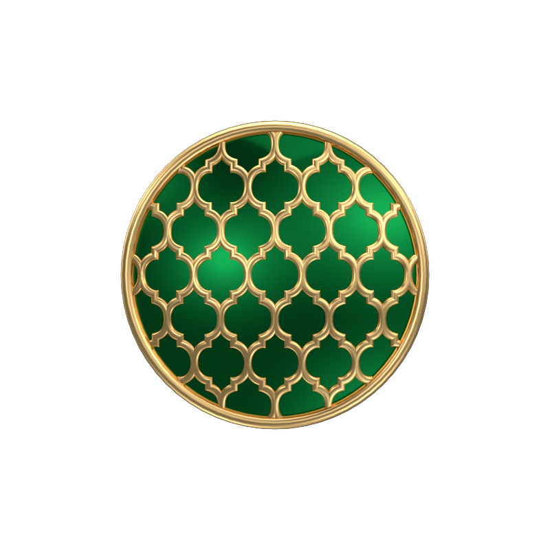 Ornate, Classic Cufflink Set with 18kt Gold Plating and Enamel on Brass.