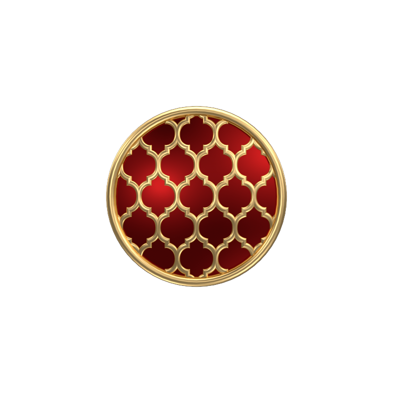 Ornate, Classic Cufflink Set with 18kt Gold Plating and Enamel on Brass.