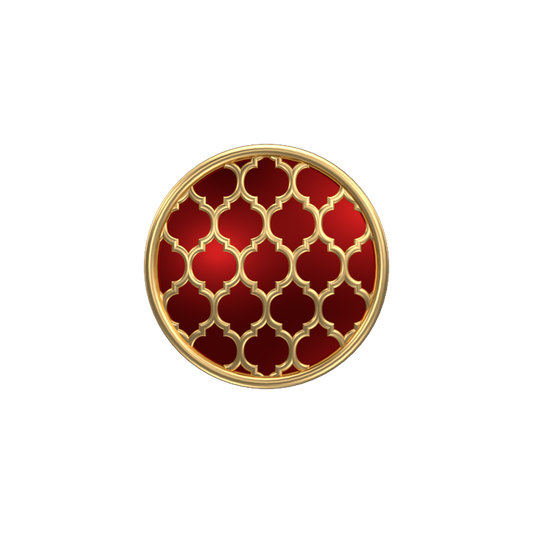 Ornate, Classic Cufflink Set with 18kt Gold Plating and Enamel on Brass.
