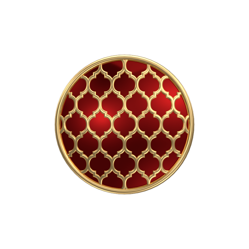 Ornate, Classic Cufflink Set with 18kt Gold Plating and Enamel on Brass.