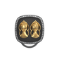 Gemini Zodiac Luxe, Constellation Button set with CZ Diamonds, 18kt Gold & Black Ruthenium plating on Brass.
