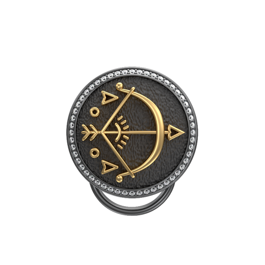 Sagittarius Zodiac Luxe, Constellation Button set with CZ Diamonds, 18kt Gold & Black Ruthenium plating on Brass.