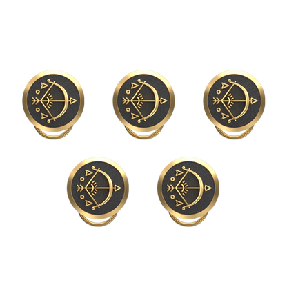 Sagittarius Zodiac, Constellation Button set with 18kt Gold & Black Ruthenium Plating on Brass.