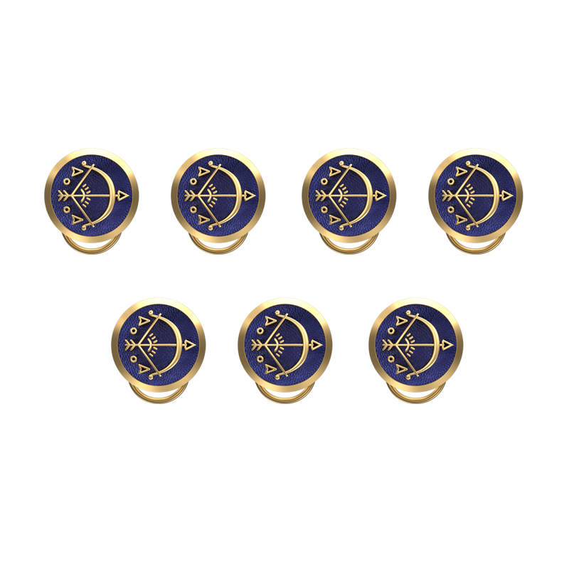 Sagittarius Zodiac, Constellation Button set with 18kt Gold & Black Ruthenium Plating on Brass.