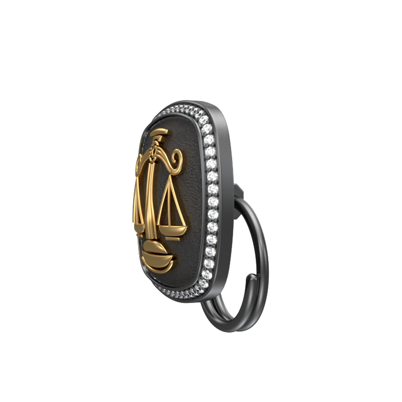 Libra Zodiac Luxe, Constellation Button set with CZ Diamonds, 18kt Gold & Black Ruthenium plating on Brass.