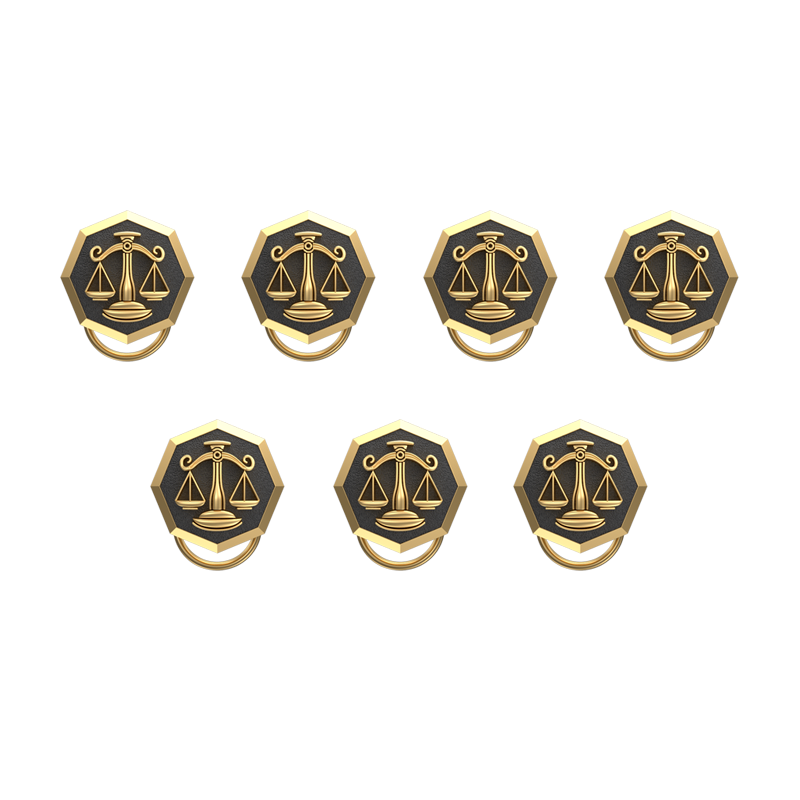 Libra Zodiac, Constellation Button set with 18kt Gold & Black Ruthenium Plating on Brass.